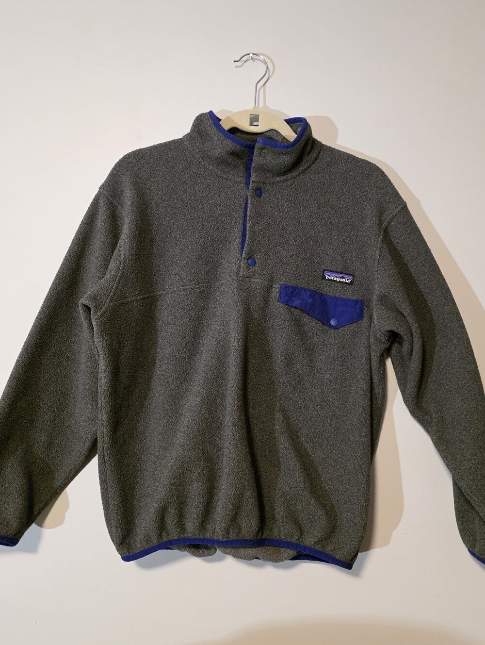 Patagonia Men's XS Synchilla Snap-T Fleece Pullover Blue Trim